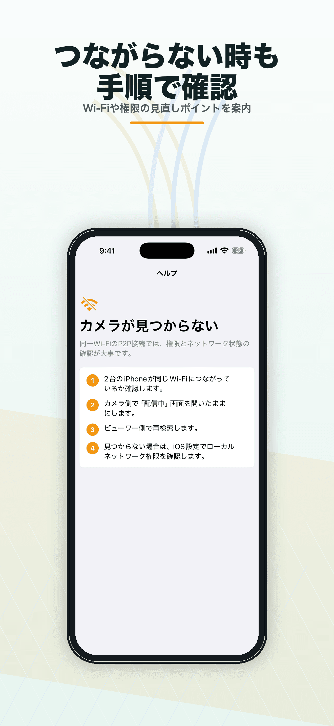 そばみるの接続できないときのヘルプ画面
